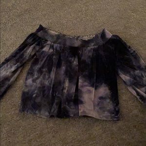 American eagle off the shoulder velvet top